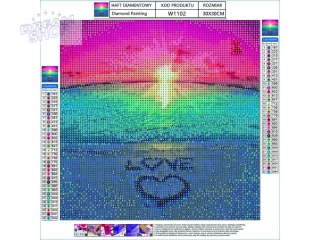 Haft Diamentowy, Obraz, Mozaika Diamentowa Diamond Painting, LOVE 30x30cm
