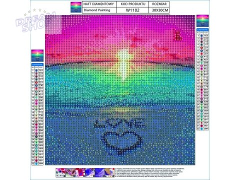 Haft Diamentowy, Obraz, Mozaika Diamentowa Diamond Painting, LOVE 30x30cm Haft Diamentowy, Obraz, Mozaika Diamentowa Diamond Painting, LOVE 30x30cm