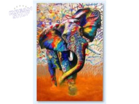 Haft Diamentowy, Obraz, Mozaika Diamentowa Diamond Painting, SŁOŃ - KOLOR 30x40cm Haft Diamentowy, Obraz, Mozaika Diamentowa Diamond Painting, SŁOŃ - KOLOR 30x40cm