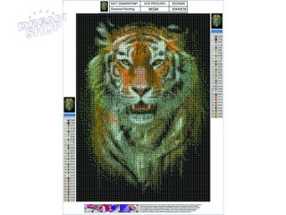 Haft Diamentowy, Obraz, Mozaika Diamentowa Diamond Painting, TYGRYS 30x40cm