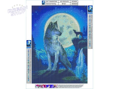 Haft Diamentowy, Obraz, Mozaika Diamentowa Diamond Painting, WILK 30x40cm Haft Diamentowy, Obraz, Mozaika Diamentowa Diamond Painting, WILK 30x40cm