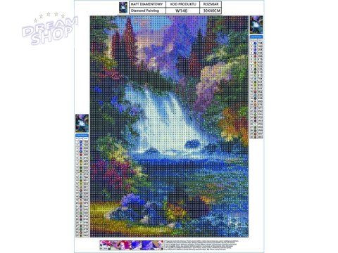 Haft Diamentowy, Obraz, Mozaika Diamentowa Diamond Painting, WODOSPAD 30x40cm Haft Diamentowy, Obraz, Mozaika Diamentowa Diamond Painting, WODOSPAD 30x40cm