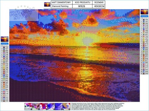 Haft Diamentowy, Obraz, Mozaika Diamentowa Diamond Painting, ZACHÓD SŁOŃCA - PLAŻA 40x30cm Haft Diamentowy, Obraz, Mozaika Diamentowa Diamond Painting, ZACHÓD SŁOŃCA - PLAŻA 40x30cm