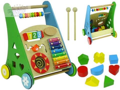 Pchacz Drewniany Sorter Kolorowy Figury Geometryczne Cymbałki Koraliki Pchacz Drewniany Sorter Kolorowy Figury Geometryczne Cymbałki Koraliki
