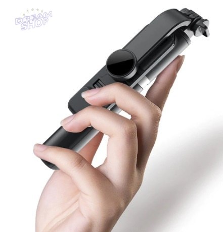 Kijek uchwyt do selfie ze statywem tripod czarny Kijek uchwyt do selfie ze statywem tripod czarny