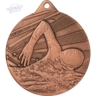 Medal 50mm stalowy brązowy - pływanie ME003/B