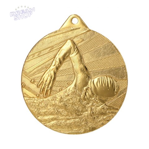 Medal 50mm stalowy złoty- pływanie ME003/G Medal 50mm stalowy złoty- pływanie ME003/G