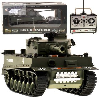Duży zdalnie sterowany CZOŁG na pilota German Tiger 45cm strzela RC0252ZI