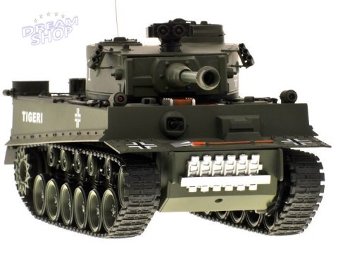 Duży zdalnie sterowany CZOŁG na pilota German Tiger 45cm strzela RC0252ZI Duży zdalnie sterowany CZOŁG na pilota German Tiger 45cm strzela RC0252ZI