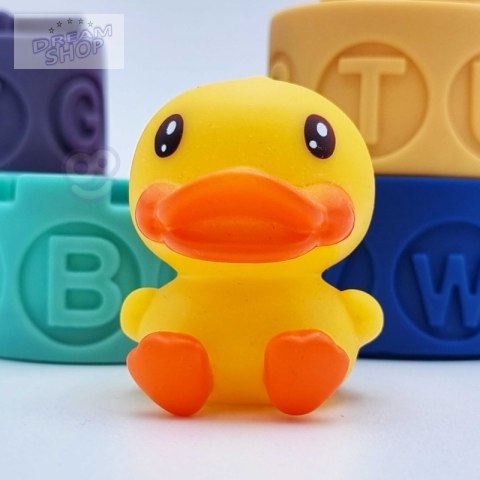 WOOPIE Klocki Sensoryczne Układanka Piramida Do Ściskania Dźwięk Nauka Alfabetu Kaczuszka 7 el.