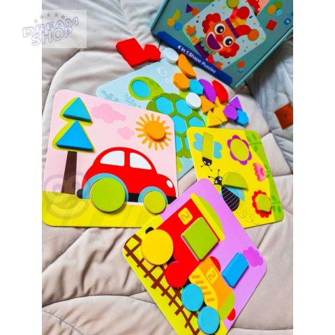 TOOKY TOY Puzzle 4 w 1 Układnaka Klocki TOOKY TOY Puzzle 4 w 1 Układnaka Klocki