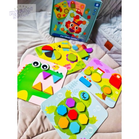 TOOKY TOY Puzzle 4 w 1 Układnaka Klocki TOOKY TOY Puzzle 4 w 1 Układnaka Klocki