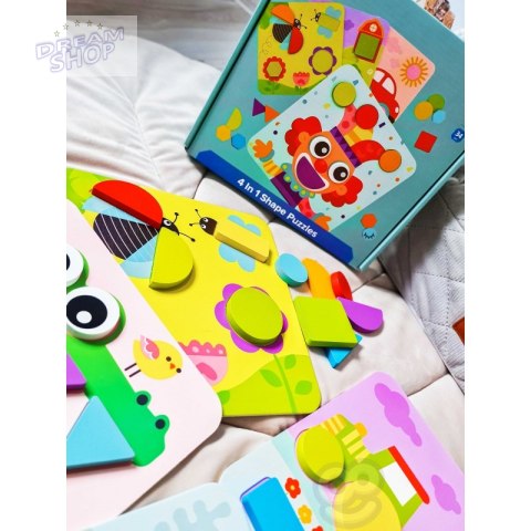 TOOKY TOY Puzzle 4 w 1 Układnaka Klocki TOOKY TOY Puzzle 4 w 1 Układnaka Klocki