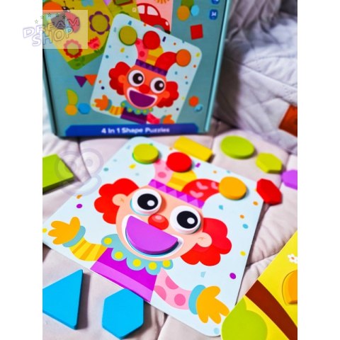 TOOKY TOY Puzzle 4 w 1 Układnaka Klocki TOOKY TOY Puzzle 4 w 1 Układnaka Klocki