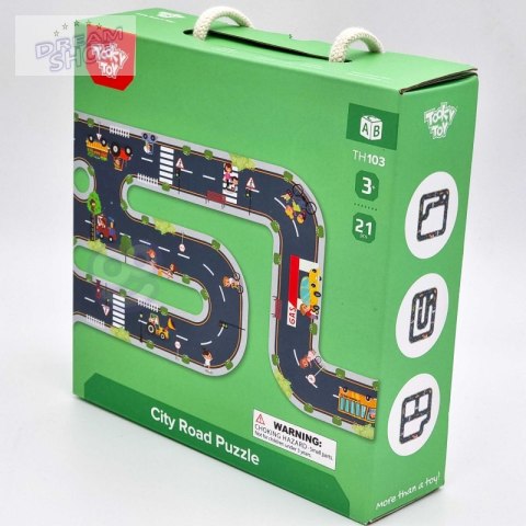 TOOKY TOY Puzzle Autostrada Makieta + 3 Samochodziki TOOKY TOY Puzzle Autostrada Makieta + 3 Samochodziki