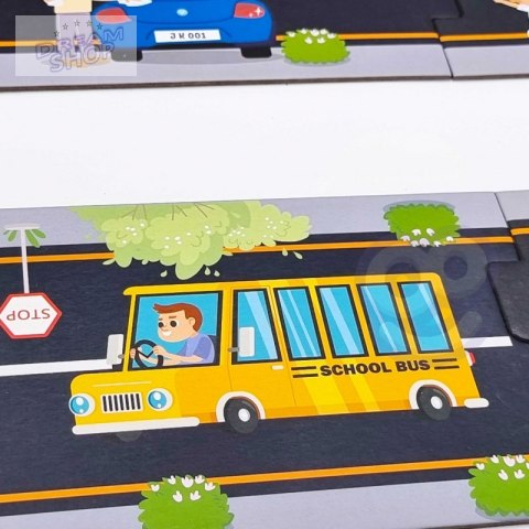 TOOKY TOY Puzzle Autostrada Makieta + 3 Samochodziki TOOKY TOY Puzzle Autostrada Makieta + 3 Samochodziki