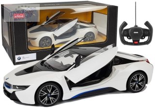 Auto R/C BMW i8 Rastar 1:14 Biały Drzwi Automatyczne