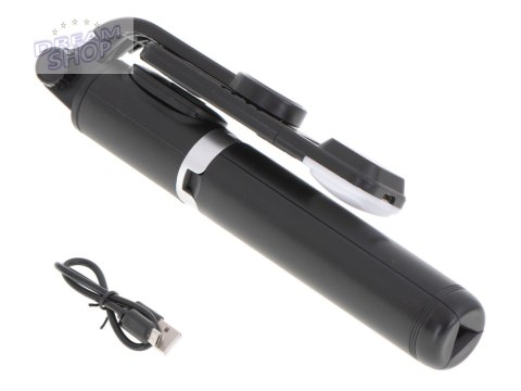 Kijek uchwyt do selfie ze statywem tripod czarny Kijek uchwyt do selfie ze statywem tripod czarny