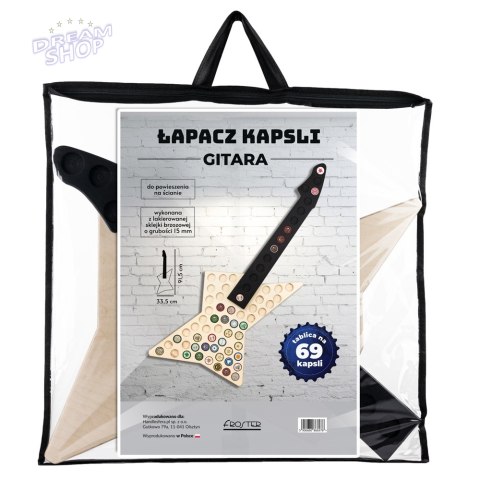 Łapacz Kapsli Gitara tablica na kolekcję kapsli Łapacz Kapsli Gitara tablica na kolekcję kapsli