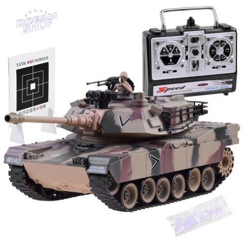 Duży zdalnie sterowany CZOŁG US M1A2 na pilota strzela 1:18 RC0252MO Duży zdalnie sterowany CZOŁG US M1A2 na pilota strzela 1:18 RC0252MO