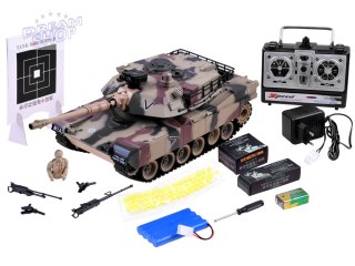 Duży zdalnie sterowany CZOŁG US M1A2 na pilota strzela 1:18 RC0252MO