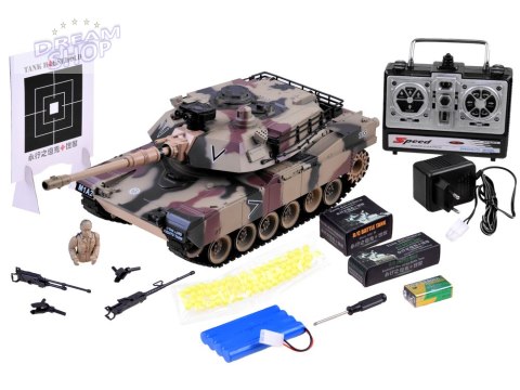 Duży zdalnie sterowany CZOŁG US M1A2 na pilota strzela 1:18 RC0252MO Duży zdalnie sterowany CZOŁG US M1A2 na pilota strzela 1:18 RC0252MO