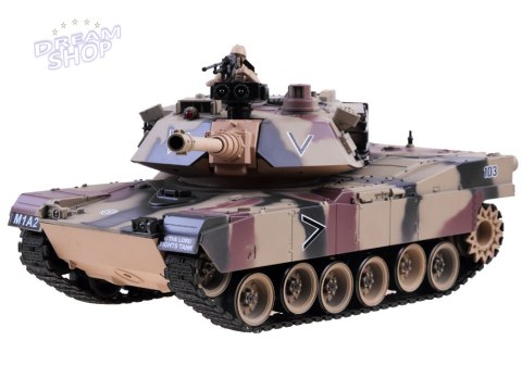 Duży zdalnie sterowany CZOŁG US M1A2 na pilota strzela 1:18 RC0252MO Duży zdalnie sterowany CZOŁG US M1A2 na pilota strzela 1:18 RC0252MO