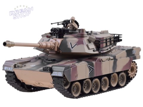 Duży zdalnie sterowany CZOŁG US M1A2 na pilota strzela 1:18 RC0252MO Duży zdalnie sterowany CZOŁG US M1A2 na pilota strzela 1:18 RC0252MO