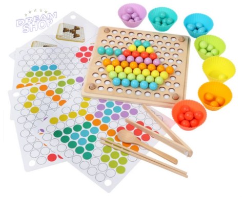 Układanka edukacyjna mozaika z kulek koralików montessori 77el. Układanka edukacyjna mozaika z kulek koralików montessori 77el.
