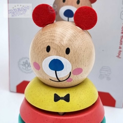 TOOKY TOY Drewniana Układanka Piramidka Kształty Miś 11 el. TOOKY TOY Drewniana Układanka Piramidka Kształty Miś 11 el.