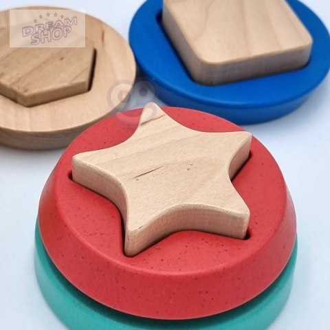 TOOKY TOY Drewniana Układanka Piramidka Kształty Miś 11 el. TOOKY TOY Drewniana Układanka Piramidka Kształty Miś 11 el.