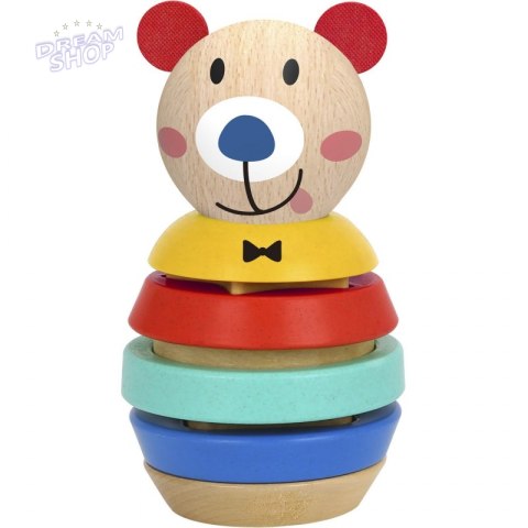 TOOKY TOY Drewniana Układanka Piramidka Kształty Miś 11 el. TOOKY TOY Drewniana Układanka Piramidka Kształty Miś 11 el.