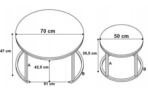 Zestaw stolików loftowych GALEN loft