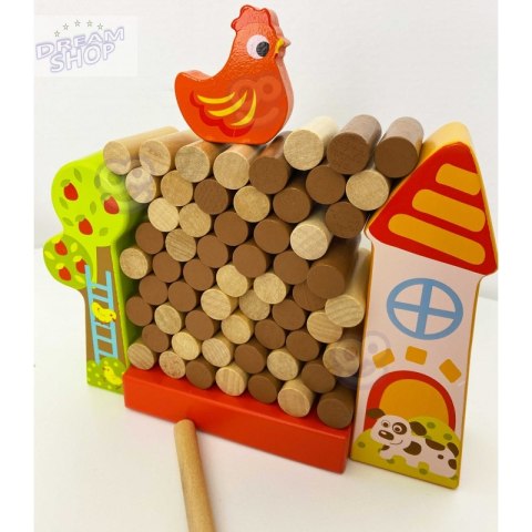 TOOKY TOY Gra Jenga Spadająca Kura Drewniana Farma TOOKY TOY Gra Jenga Spadająca Kura Drewniana Farma