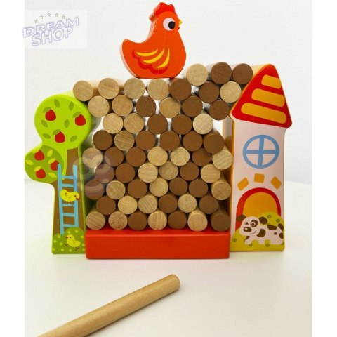 TOOKY TOY Gra Jenga Spadająca Kura Drewniana Farma TOOKY TOY Gra Jenga Spadająca Kura Drewniana Farma