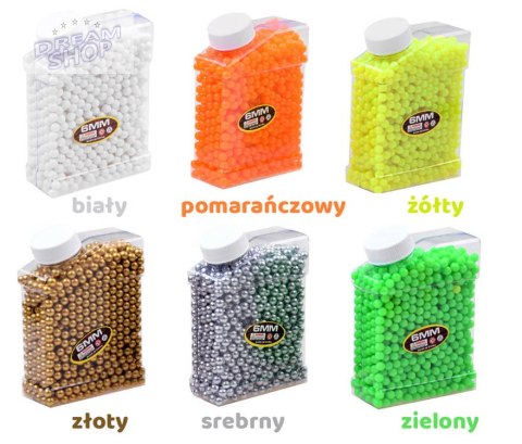 Plastikowe naboje KULKI do pistoletu 6 mm ZA2474 Plastikowe naboje KULKI do pistoletu 6 mm ZA2474