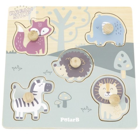 VIGA PolarB Drewniane Puzzle Zwierzęta z Pinezkami VIGA PolarB Drewniane Puzzle Zwierzęta z Pinezkami
