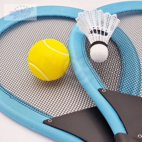 WOOPIE Duże Rakietki do Tenisa Badminton dla Dzieci Zestaw + Piłka Lotka WOOPIE Duże Rakietki do Tenisa Badminton dla Dzieci Zestaw + Piłka Lotka