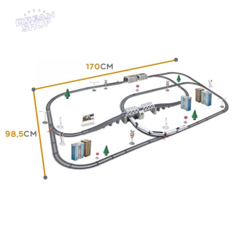 WOOPIE Kolejka Elektryczna Ogromny 914 cm Tor Most Tunel 86 el.