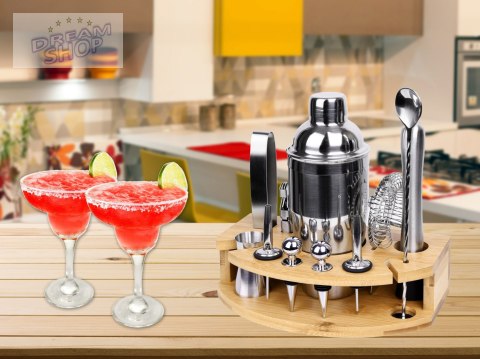 Zestaw barmański shaker do drinków CHESTER stojak 12 elementów Zestaw barmański shaker do drinków CHESTER stojak 12 elementów