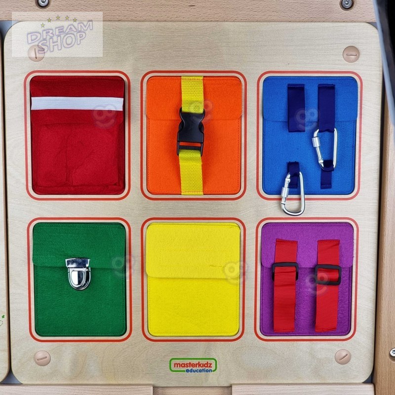 Kieszonki Do Zamykania i Otwierania Zamki Tablica Ścienna Masterkidz Kieszonki Do Zamykania i Otwierania Zamki Tablica Ścienna Masterkidz