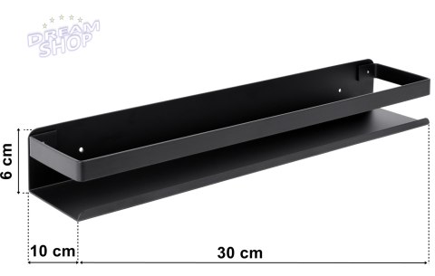 Półka loft MEGARA 30cm czarna Półka loft MEGARA 30cm czarna