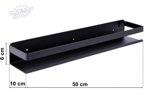 Półka loft MEGARA 50 cm czarna Półka loft MEGARA 50 cm czarna