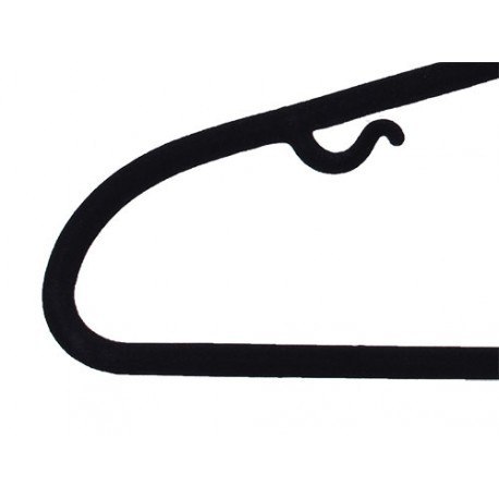 Wieszak welurowy Roxi komplet 5 szt. - czarny