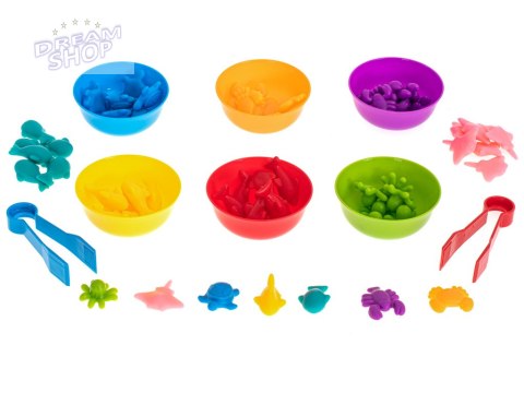 Zwierzęta morskie edukacyjne nauka liczenia montessori 56el.