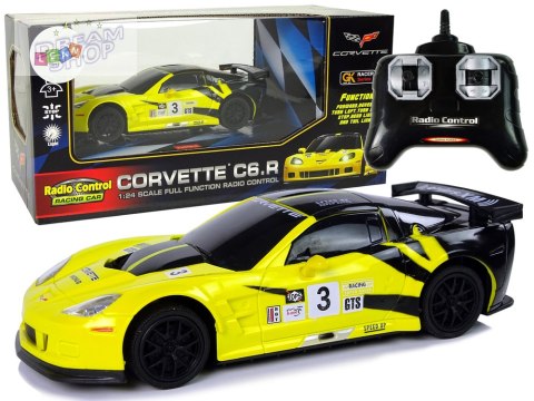 Auto Sportowe R/C 1:24 Corvette Żółte C6.R 2.4 G Światła Auto Sportowe R/C 1:24 Corvette Żółte C6.R 2.4 G Światła
