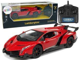 Auto Sportowe R/C 1:24 Lamborghini Veneno Czerwone 2.4 G Światła