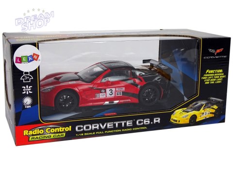 Auto Sportowe Wyścigowe R/C 1:18 Corvette C6.R Czerwony 2.4 G Światła Auto Sportowe Wyścigowe R/C 1:18 Corvette C6.R Czerwony 2.4 G Światła