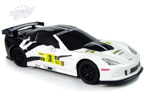 Auto Sportowe Wyścigowe R/C 1:24 Corvette C6.R Biały 2.4 G Światła Auto Sportowe Wyścigowe R/C 1:24 Corvette C6.R Biały 2.4 G Światła