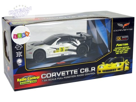 Auto Sportowe Wyścigowe R/C 1:24 Corvette C6.R Biały 2.4 G Światła Auto Sportowe Wyścigowe R/C 1:24 Corvette C6.R Biały 2.4 G Światła